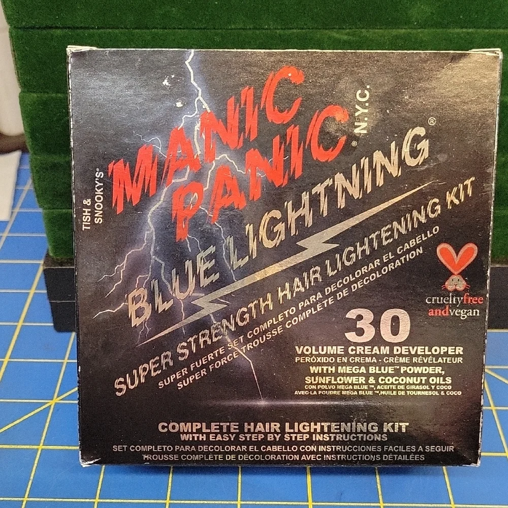 Manic Panic Blue Lightning Hair Lightening Kit 30 Volume Cream Developer Kit New